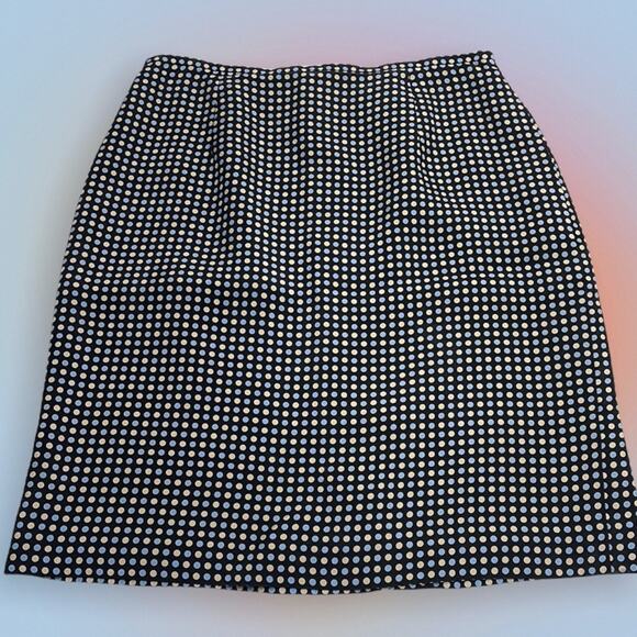 ANN TAYLOR Women’s 8 Black Silk Polka Dot Skirt - Picture 1 of 3